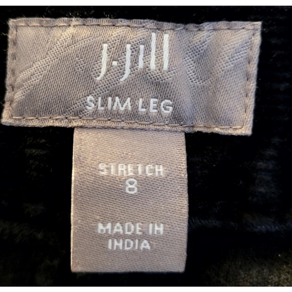 J Jill Pants Womens Corduroy Slim Leg Stretch Size 8 Black Chino Straight - Picture 7 of 9